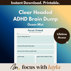 Focus Friend™ - ADHD Brain Dump - Ocean Mist