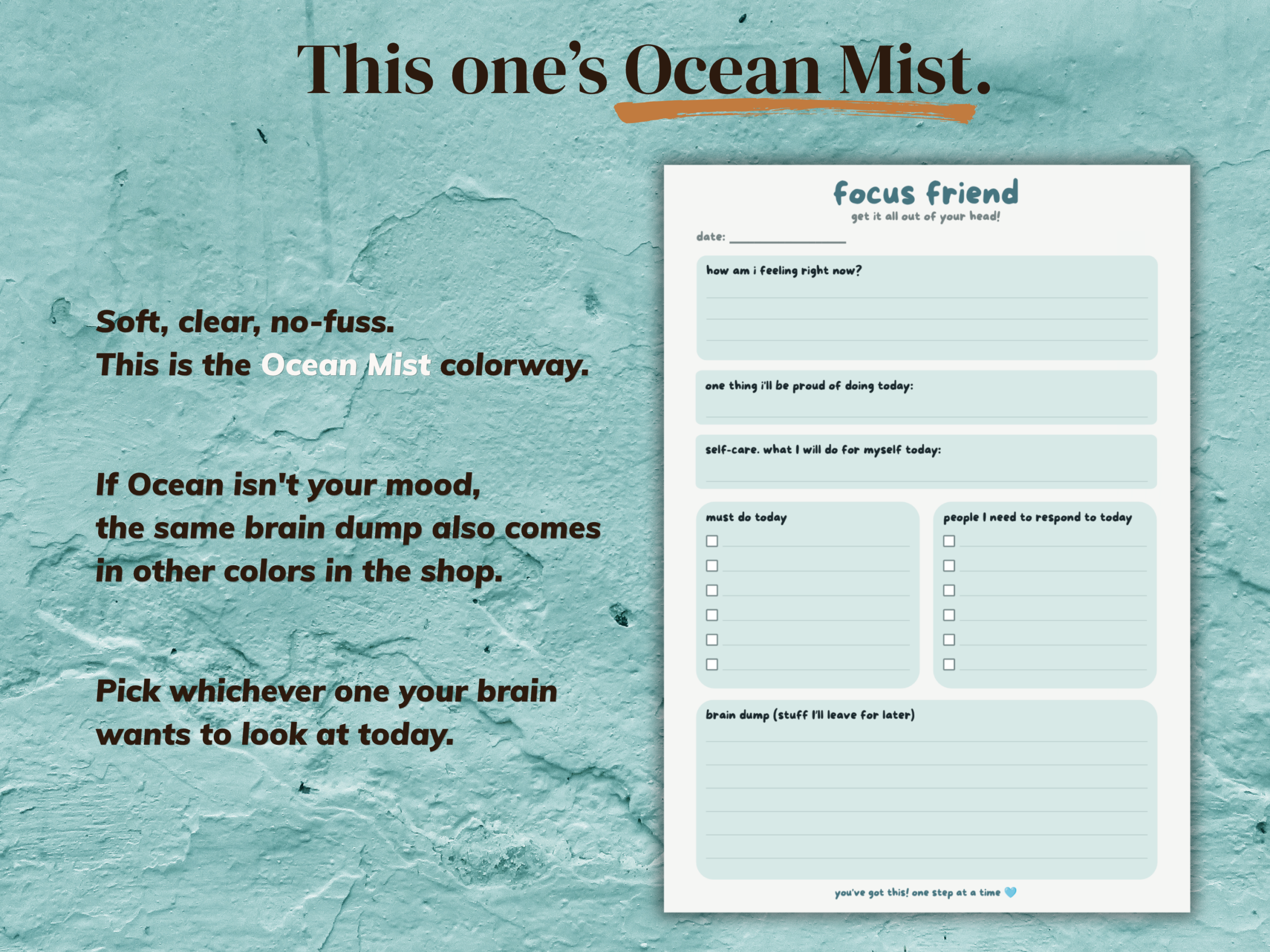Focus Friend™ - ADHD Brain Dump - Ocean Mist - Image 2