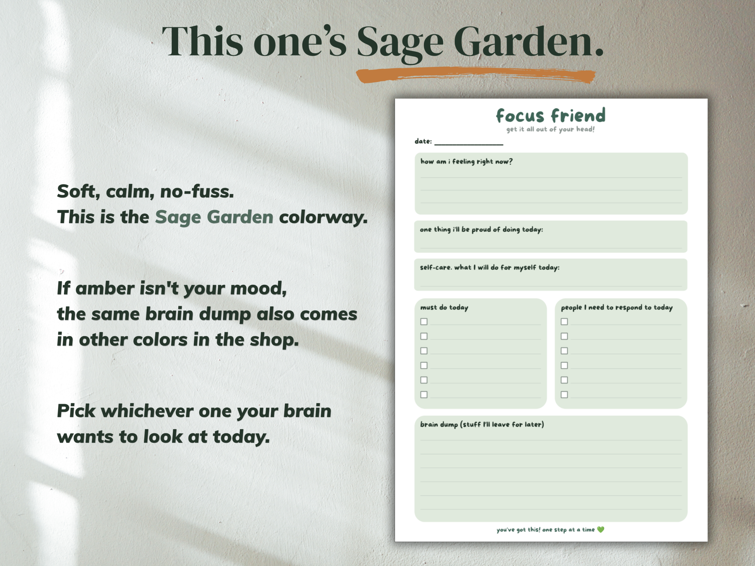 Focus Friend™ - ADHD Brain Dump - Sage Garden - Image 2