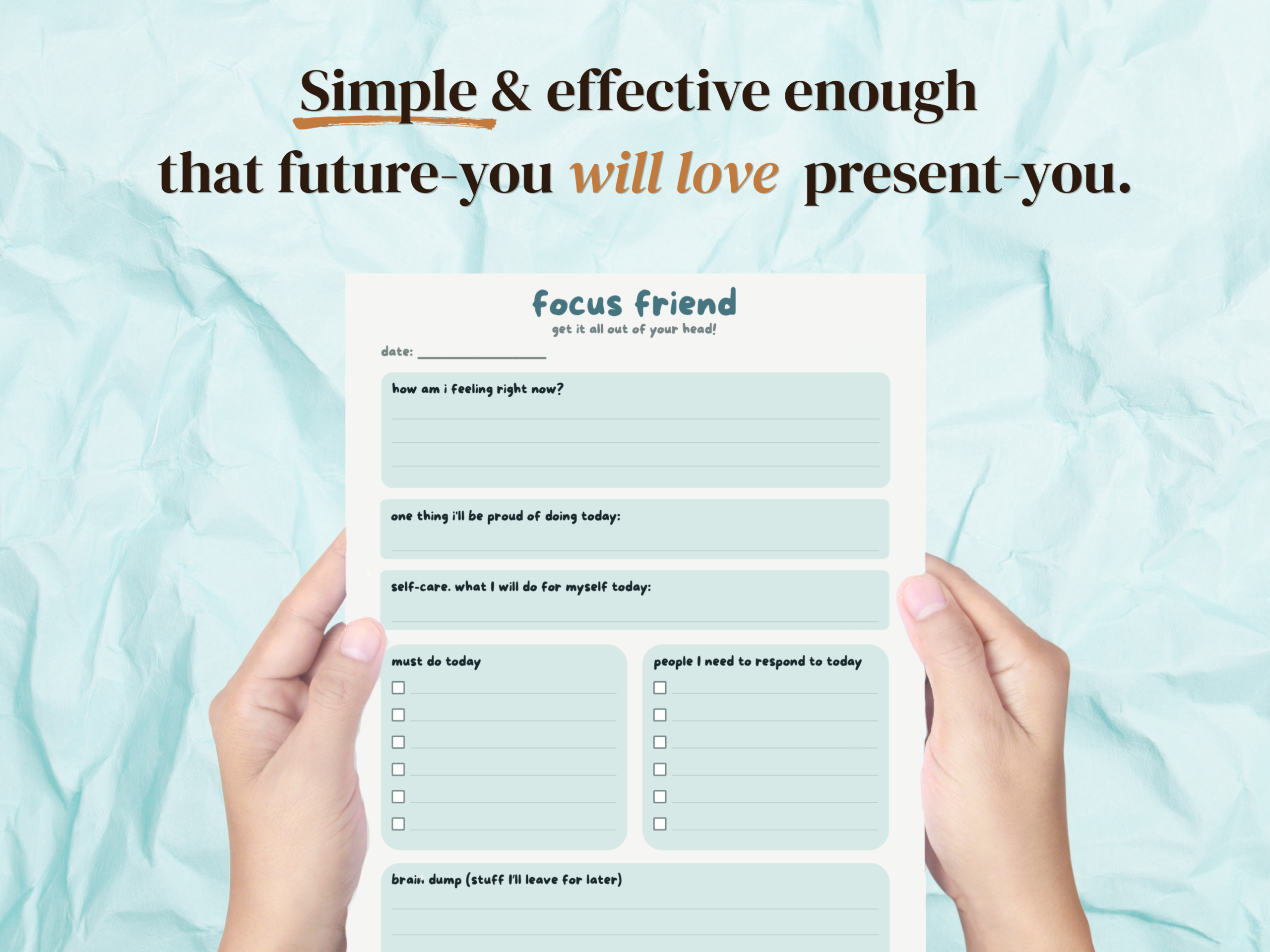 Focus Friend™ - ADHD Brain Dump - Ocean Mist - Image 3