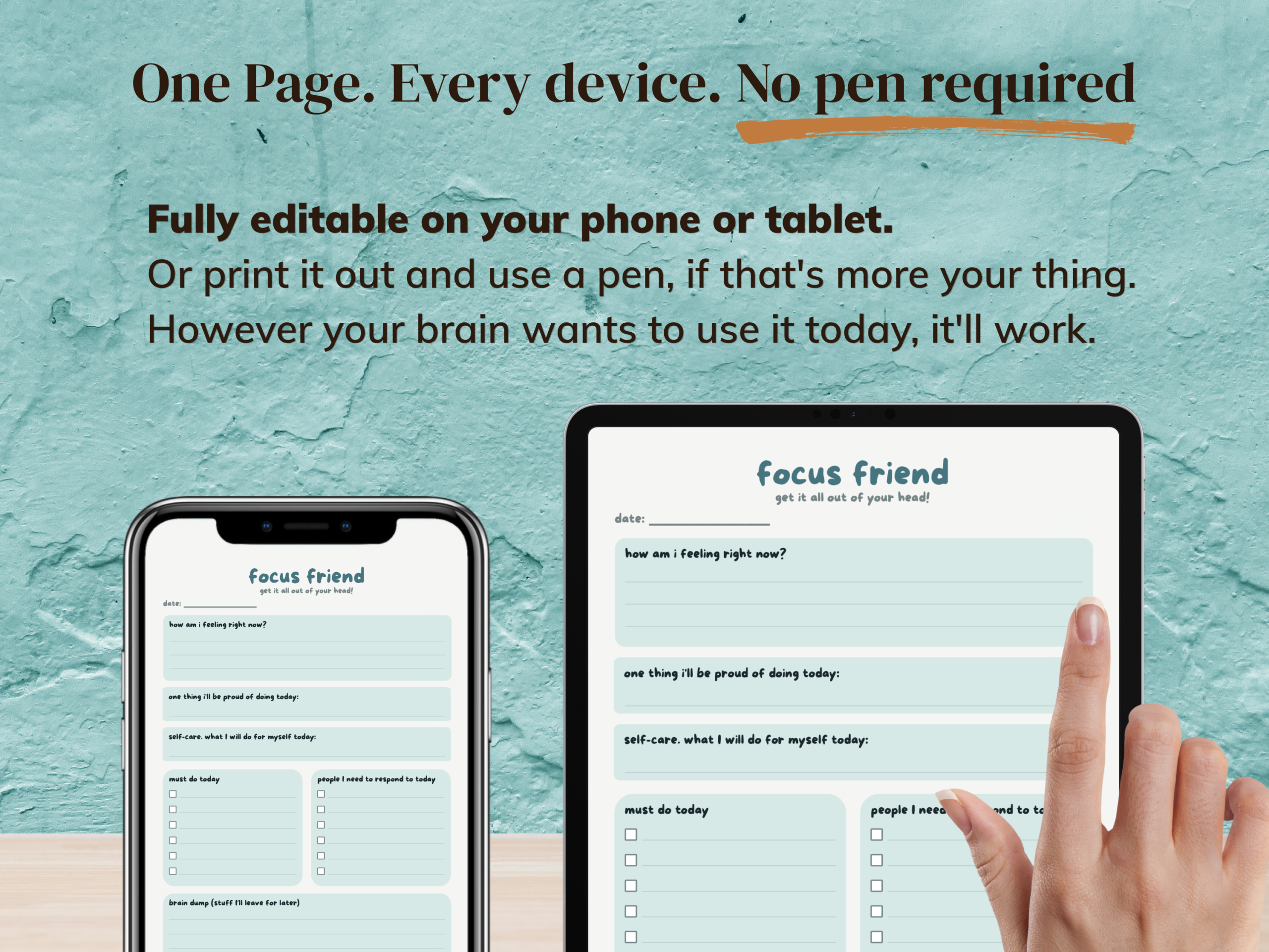 Focus Friend™ - ADHD Brain Dump - Ocean Mist - Image 4