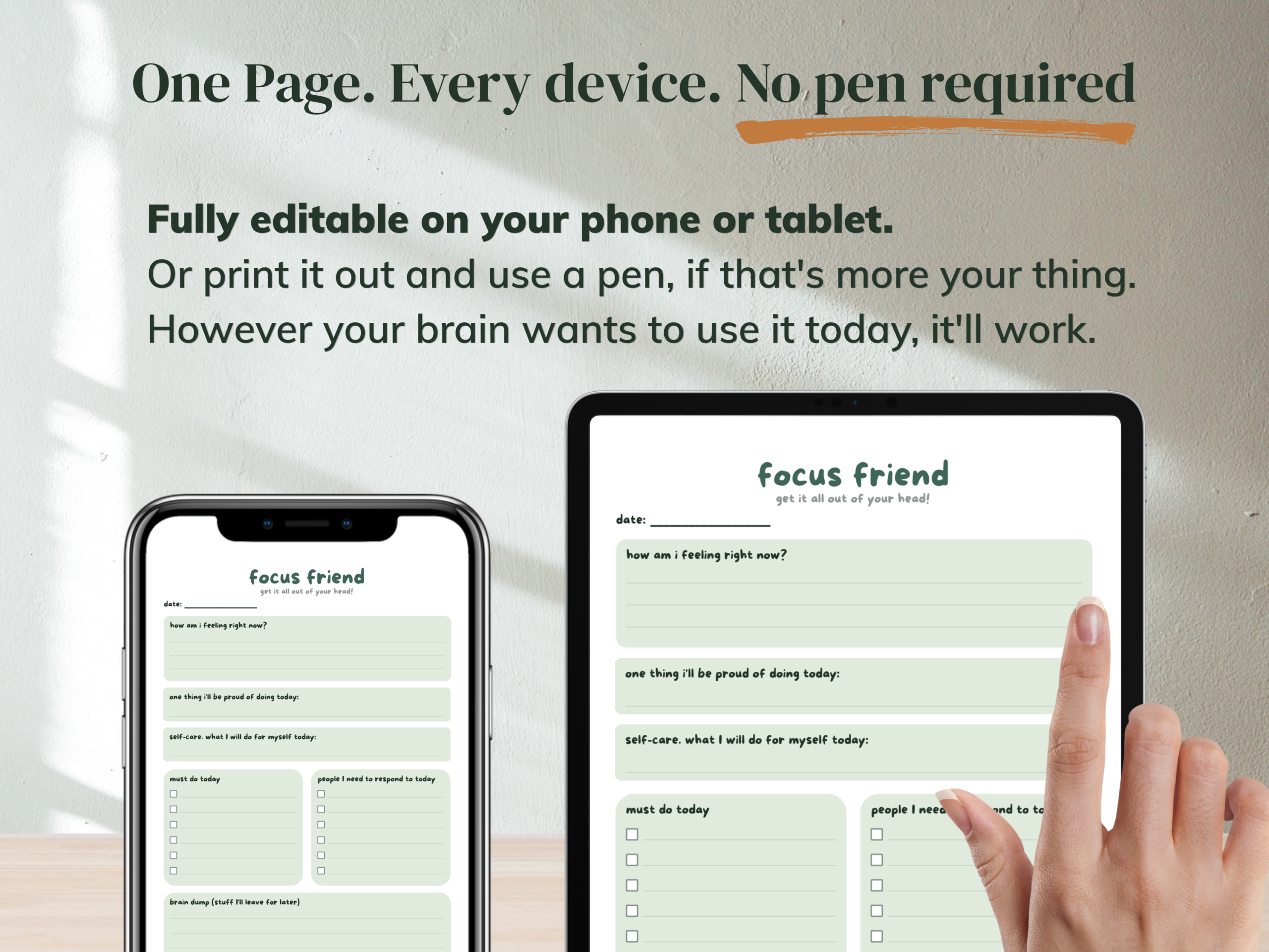 Focus Friend™ - ADHD Brain Dump - Sage Garden - Image 4